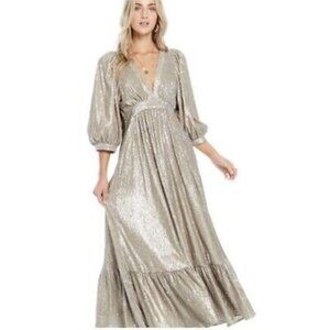 Anthropologie saltwater LUXE Wren Plunge Sequined Dress